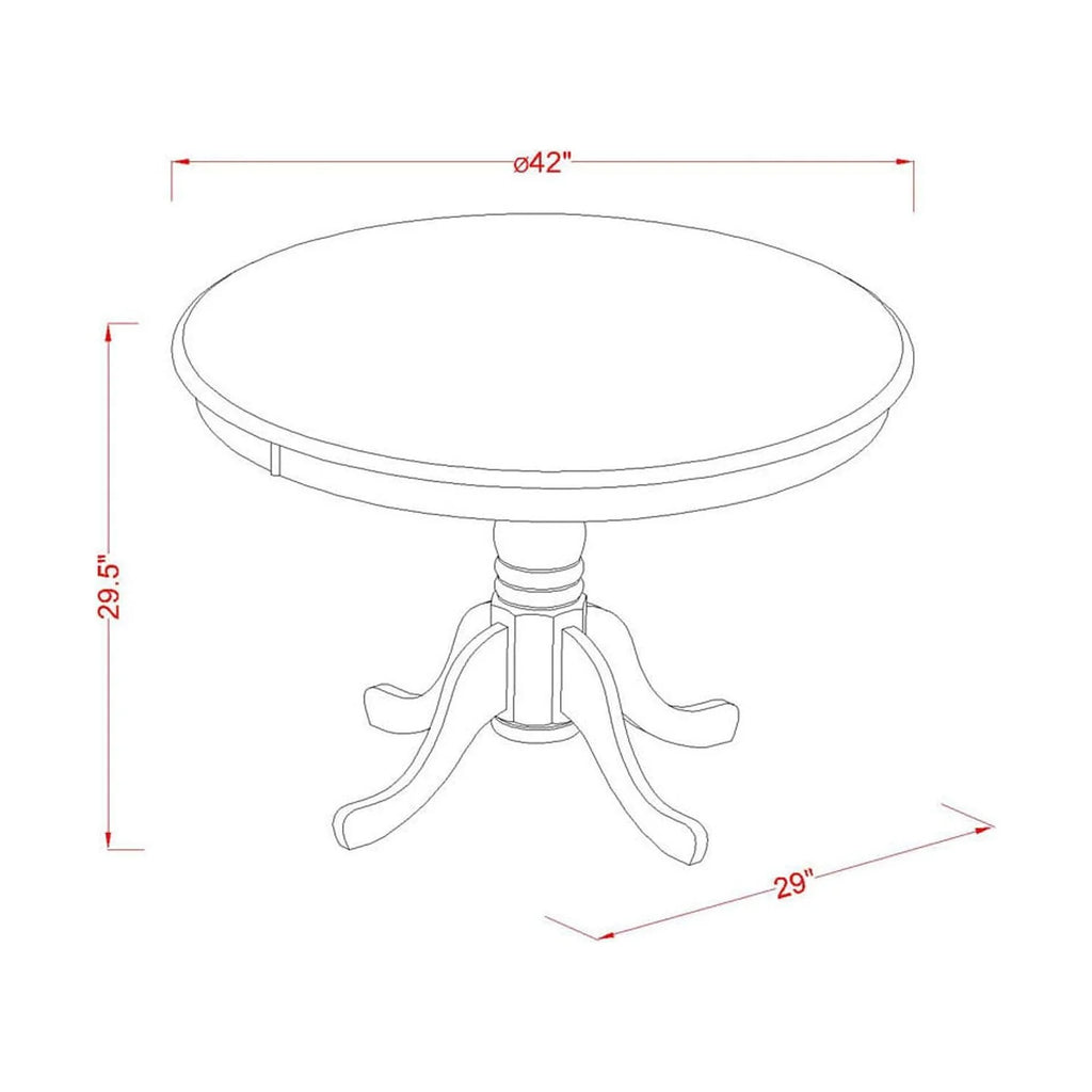 5-Piece Dining Table And 4 Wood Seat Chairs Linen White W397982