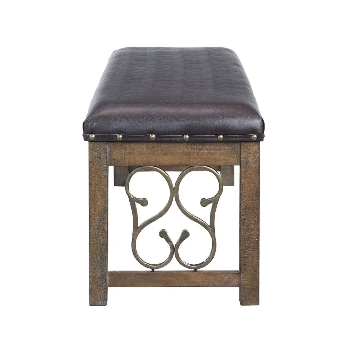56 Inch Solid Wood Padded Bench N843
