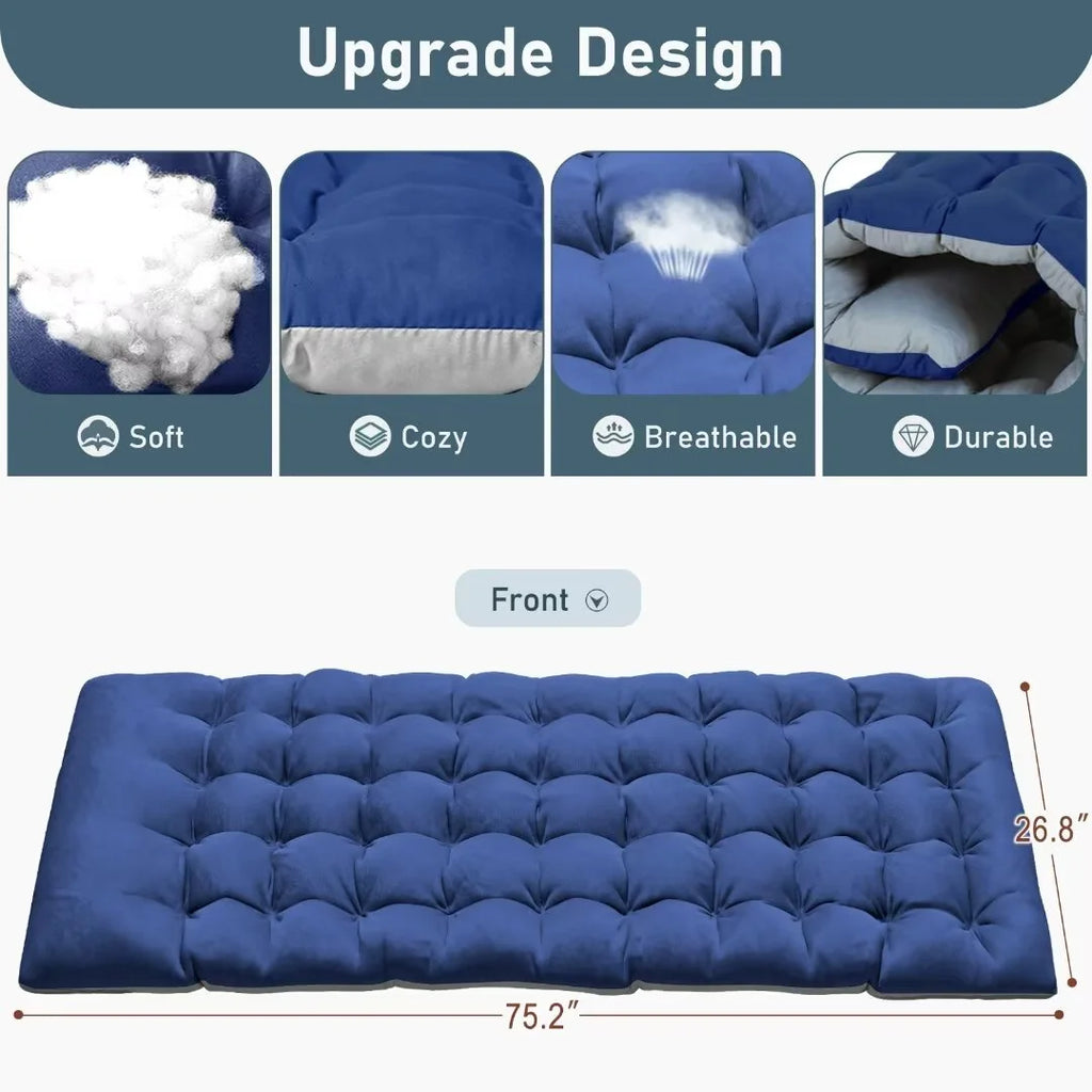 Adjustable 5-Position Folding Chaise Lounge Chair with Mattress and Pillow E365472