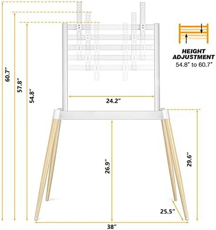 White Height Adjustable TV Floor Stand for 37-86 Inches P33064