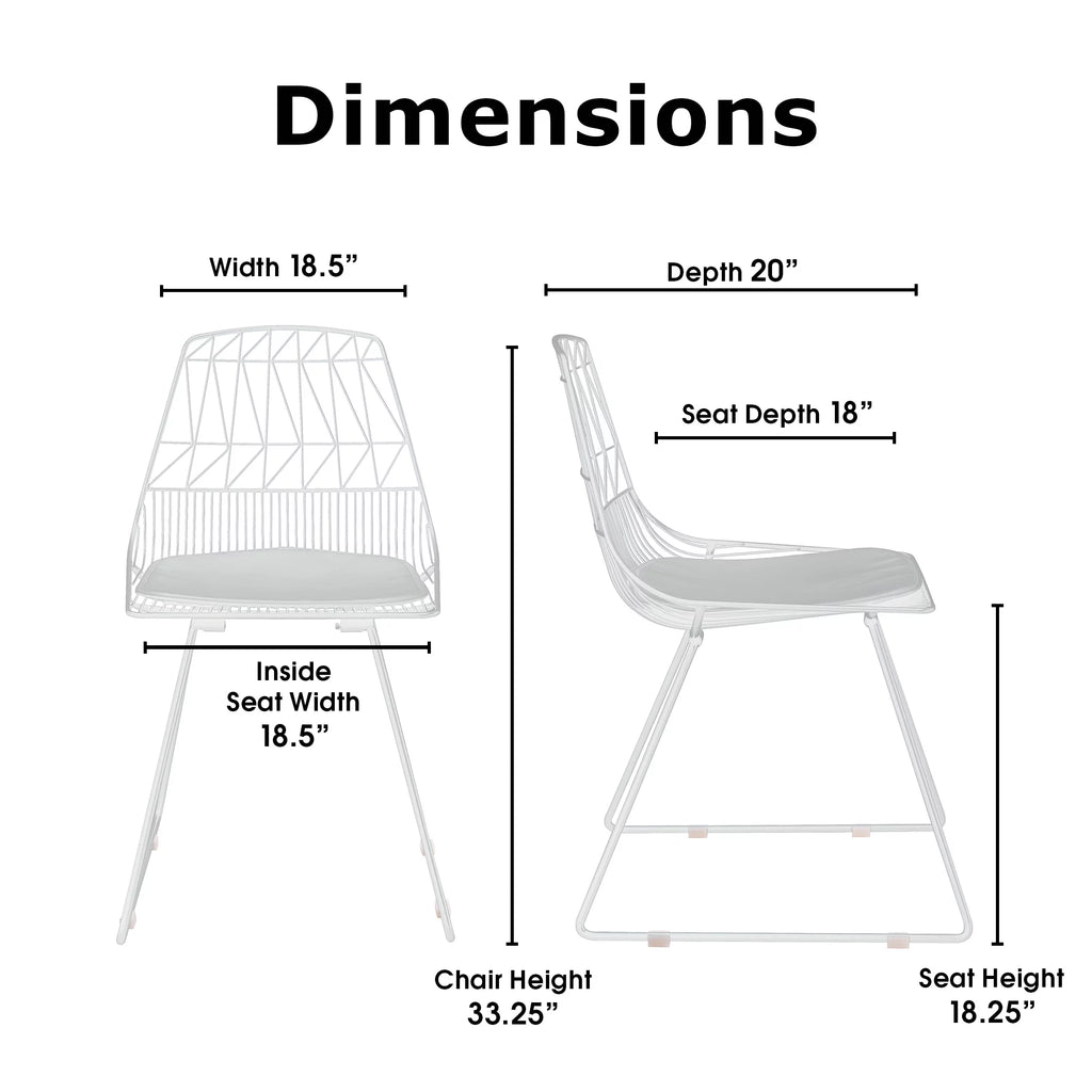 French White Metal Dining Chair Set of 2 Z978400