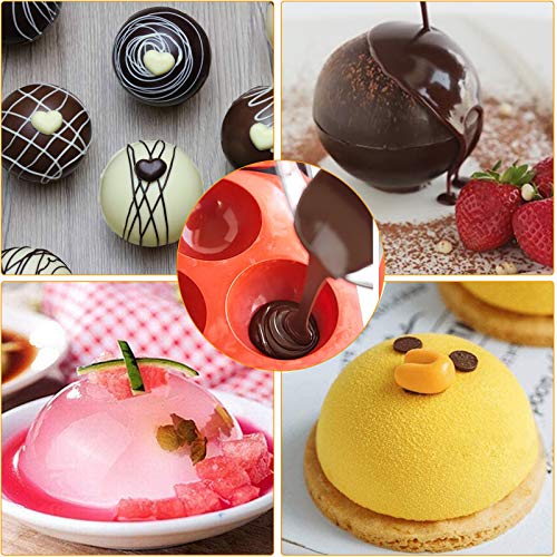 2.5 Inch Silicone Hot Chocolate Bomb Mold 3 Pack with Brush and Spatula A481838