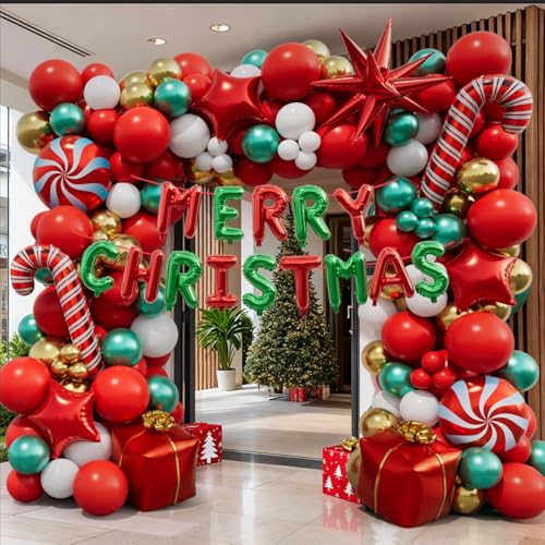143 Pcs Christmas Balloon Garland Arch Kit I3686