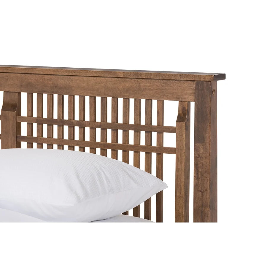 Solid Walnut Wood Platform Bed B45758