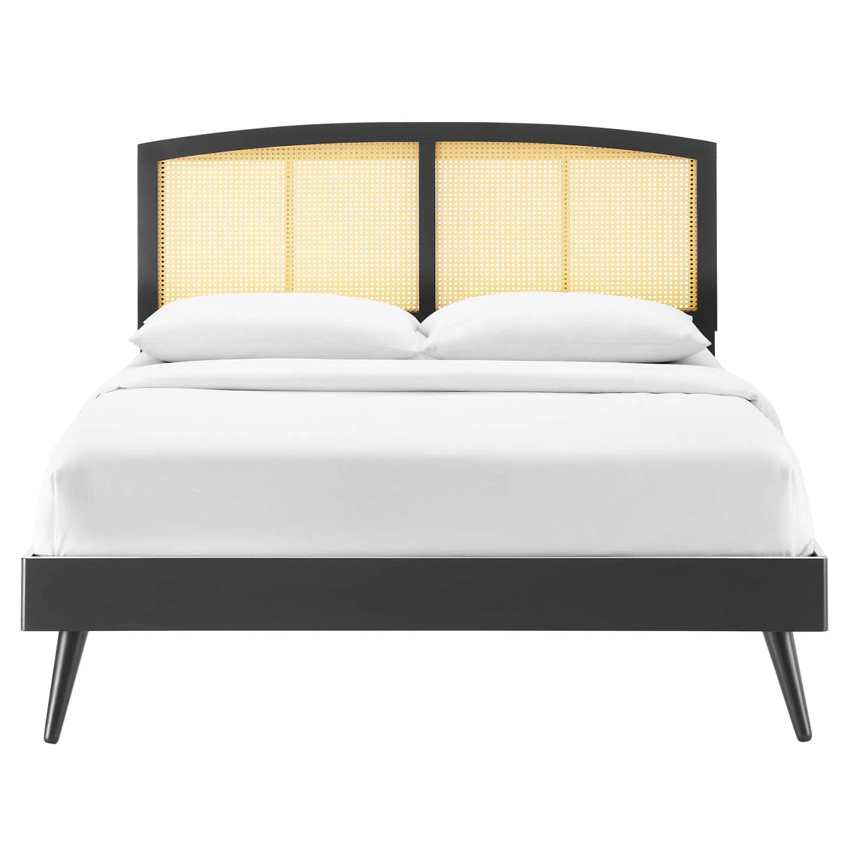Black Wood Full Size Platform Bed Frame K432683