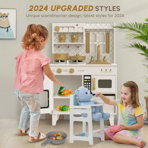 Wooden Play Kitchen with Lights & Sounds A10315