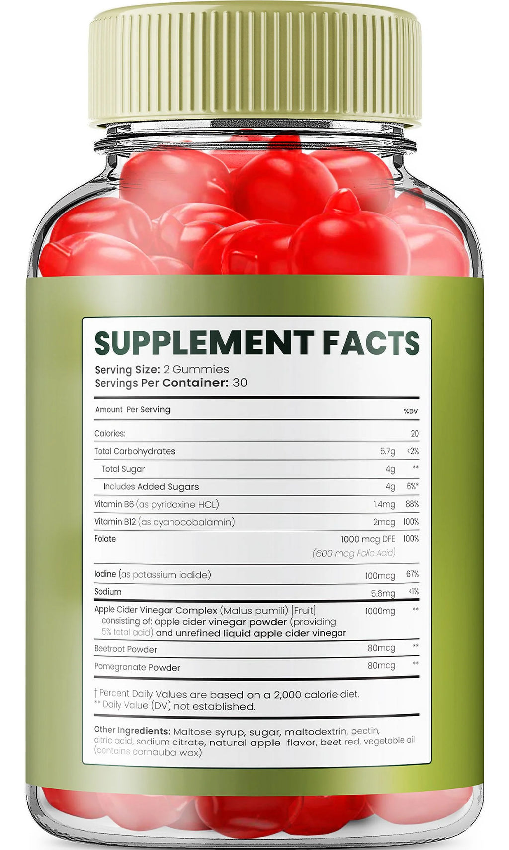 Apple Cider Vinegar Vitamin B6 Vitamin B12 Gummies 1000mg 300 Gummies T440