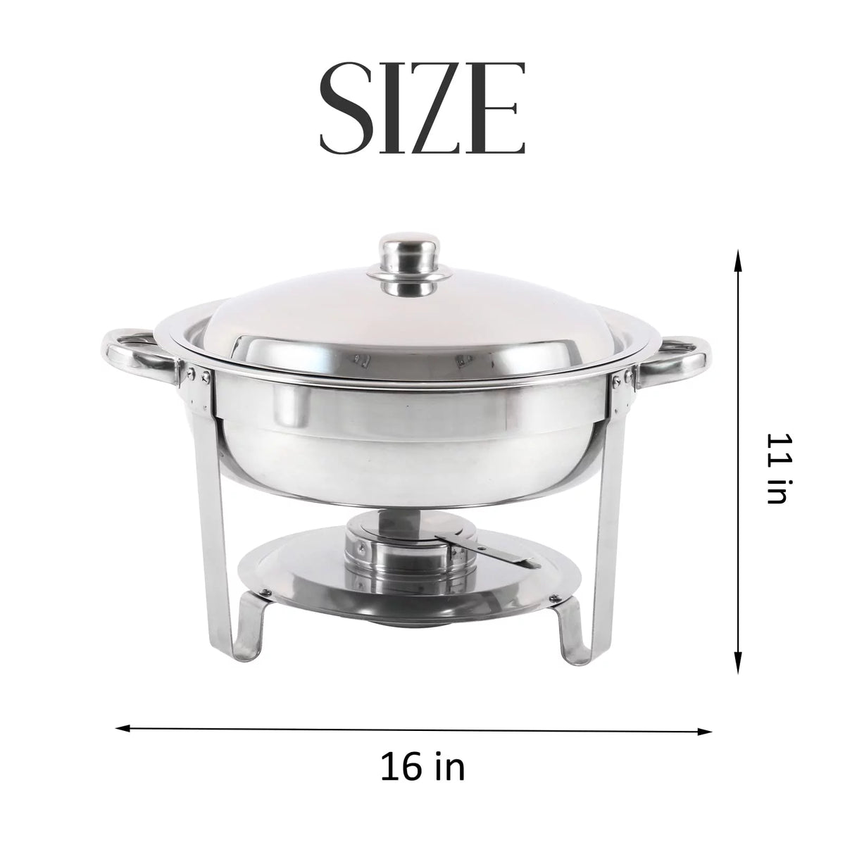4 Packs Stainless Steel Chafing Dishes 5QT B1025