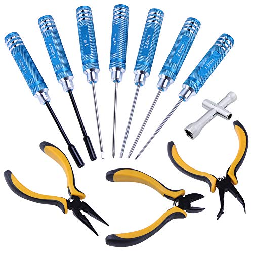 11 in 1 RC Tools Kit Hex Driver Screwdriver Pliers Wrench K678669