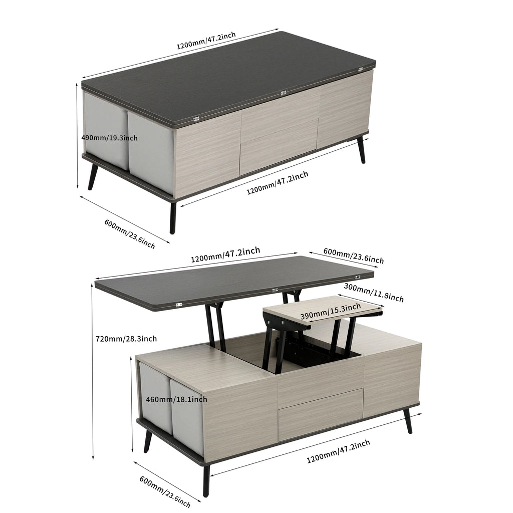 5 Pieces Lift Top Coffee Table Set with Storage D184141