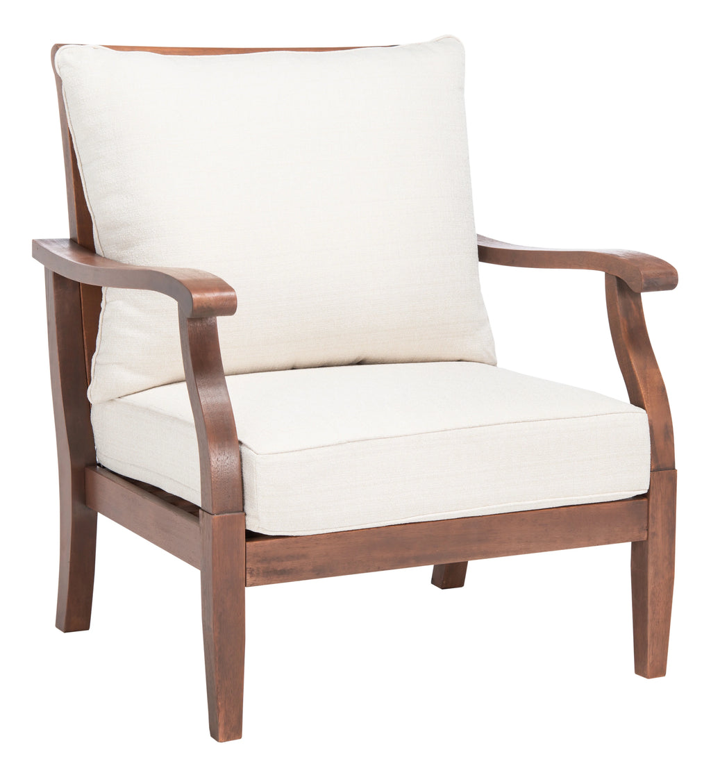 Natural Beige Eucalyptus Wood Accent Chair N34693