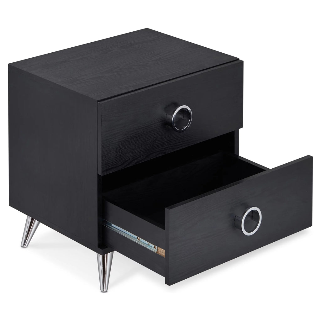 Black Accent Table with 2 Drawers B62804