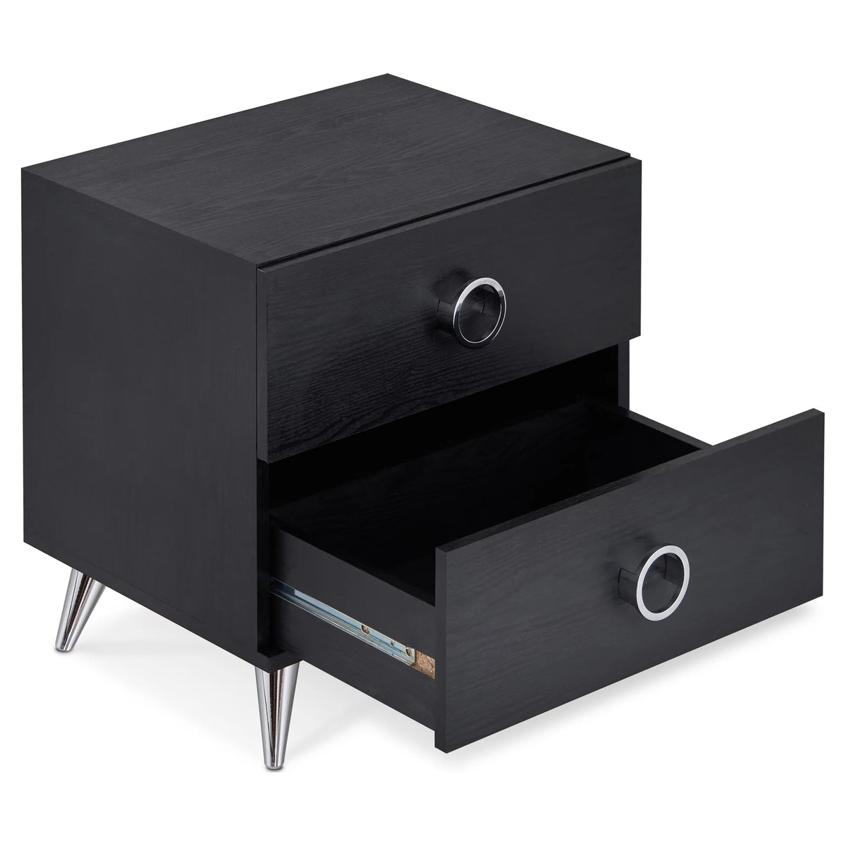 Black Accent Table with 2 Drawers B62804