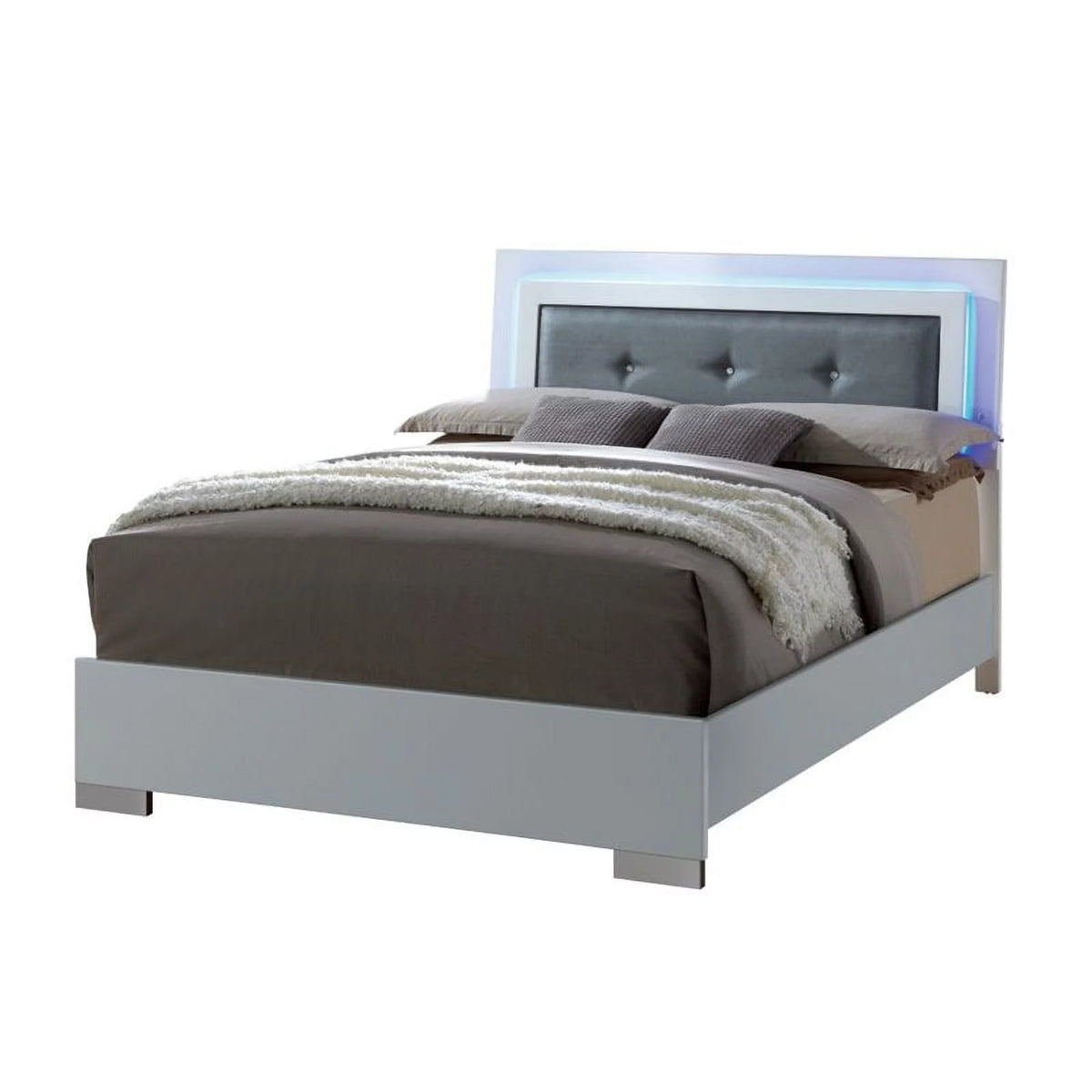 Glossy White Wood Bedroom Set King U298