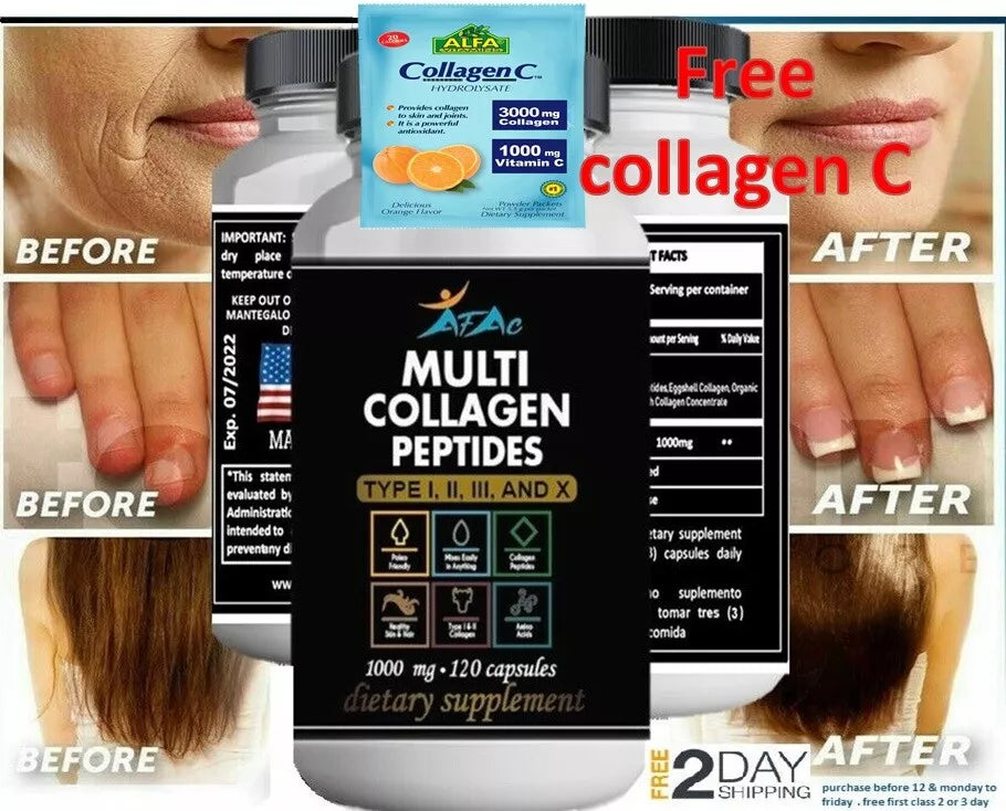 Collagen Hydrolyzed Peptide 120 Capsules Vitamin C H633925