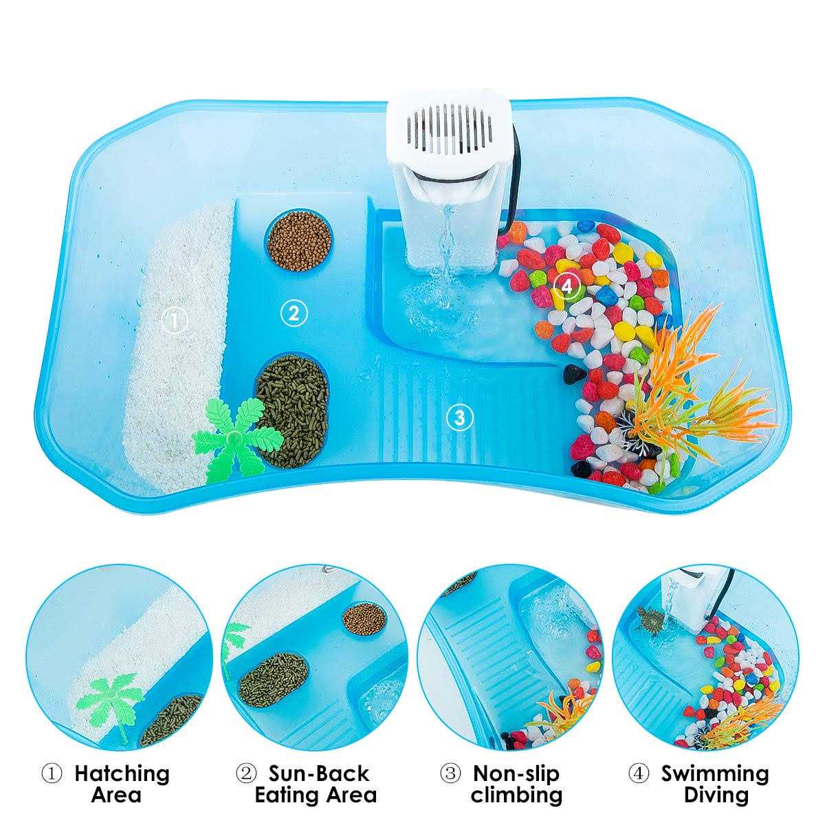 Turtle Tank Aquarium with Platform Plants N331359