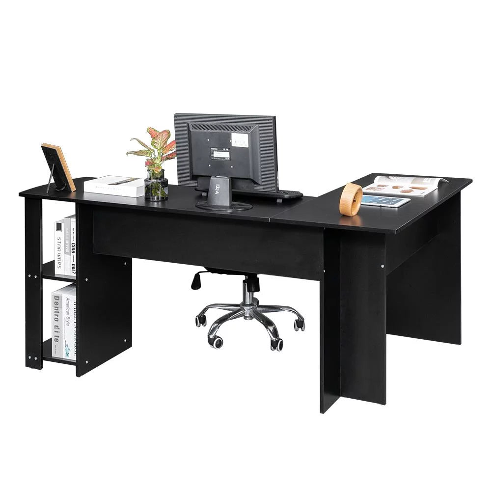 L-Shaped Computer Desk with Bookshelves N6123
