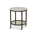 White Marble Round End Table A527365