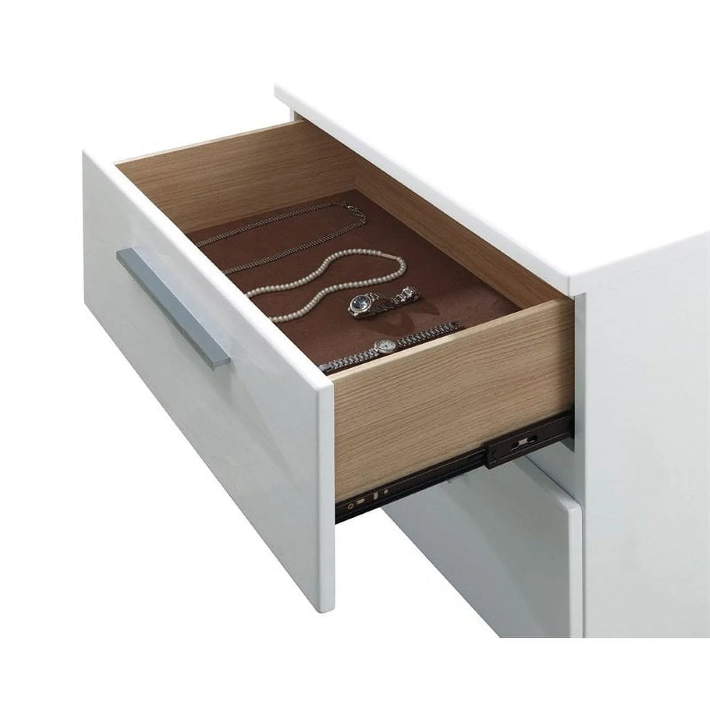 Glossy White Wood Bedroom Set King U298