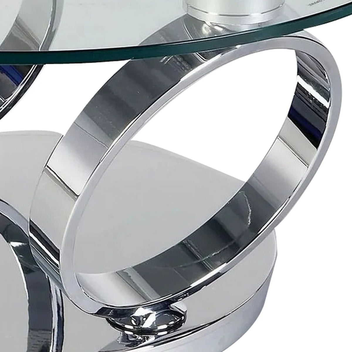 Extendable Coffee Table with 2 Round Tempered Glass Tops F1289
