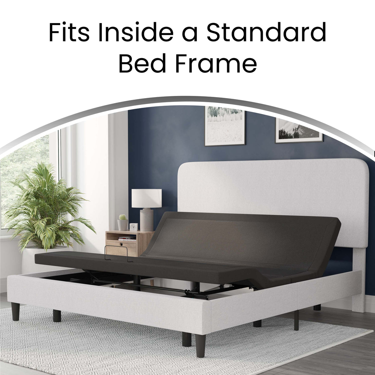 Black Twin XL Adjustable Bed Frame with Wireless Remote Y348848