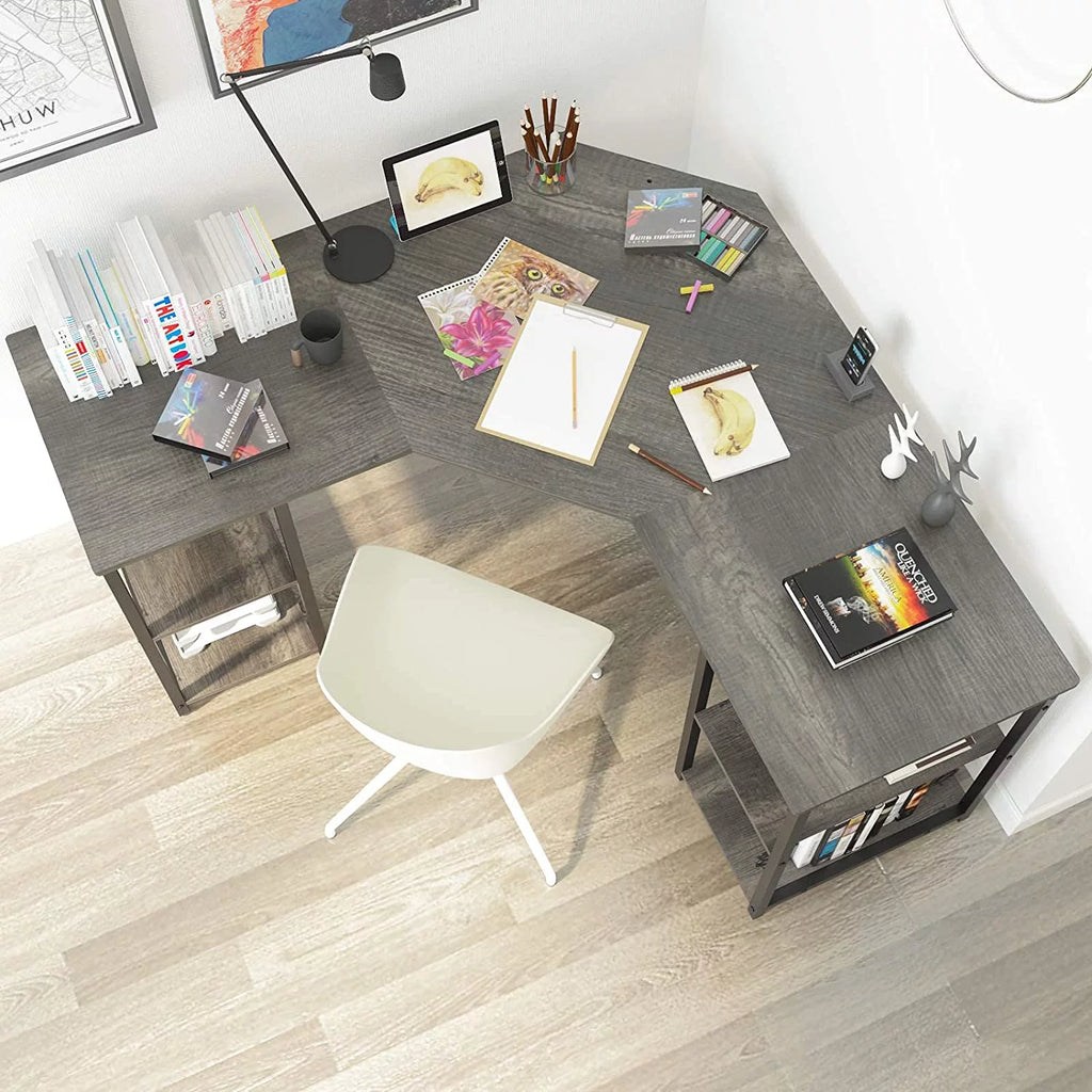 L-Shaped Desk with Shelves Corner Desk A2659