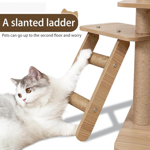 65-Inch Wood Cat Tree Tower with Condo C2469