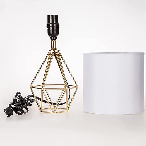 Set of 2 Gold Small Table Lamp with White Fabric Shade M5500