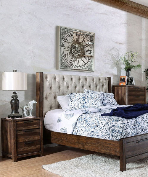 1pc Solid Wood Nightstand with Felt Lined Drawers U481