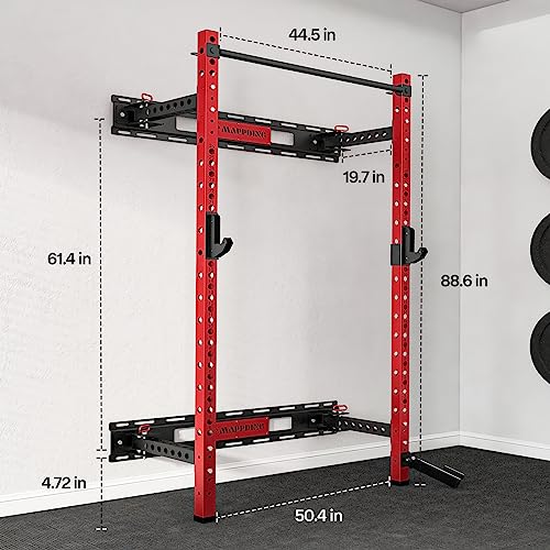 Wall Mounted Folding Squat Power Rack with Pull Up Bar G6724