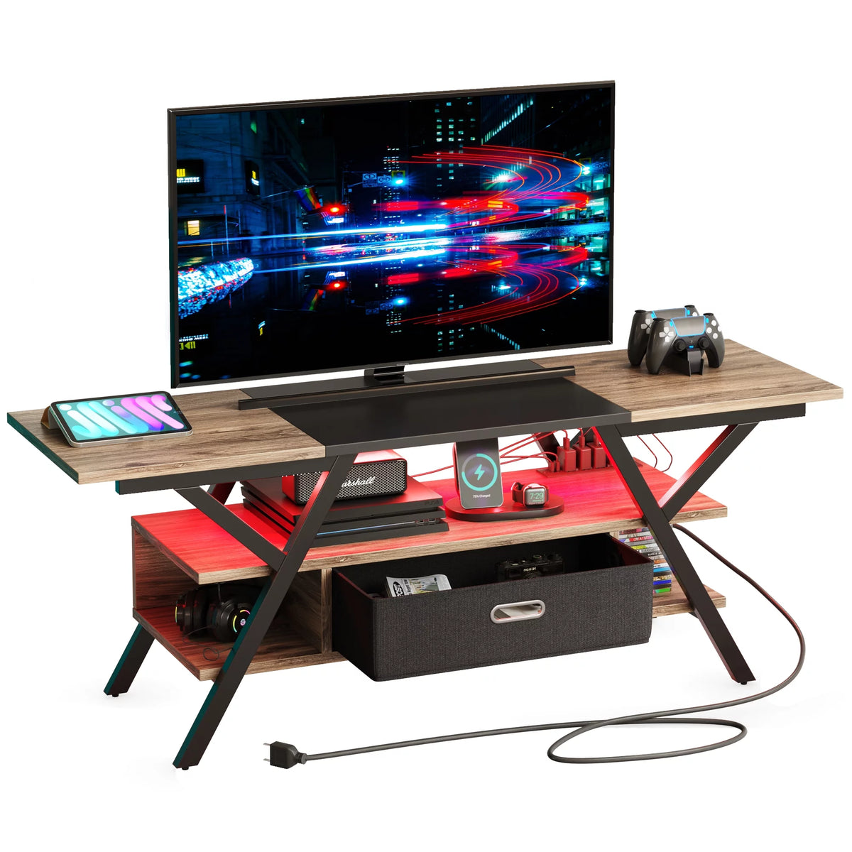Modern TV Stand with LED & Outlets for TVs up to 65" L60670
