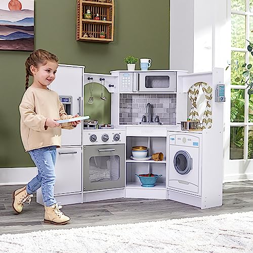 Wooden Corner Play Kitchen with Lights & Sounds A569706