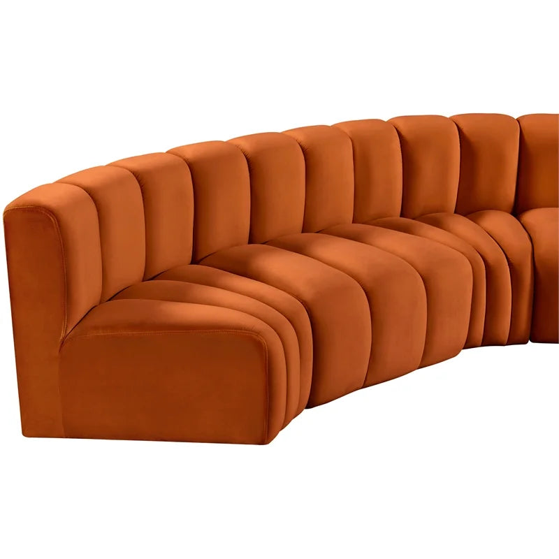 Cognac Velvet Modular Sofa H463