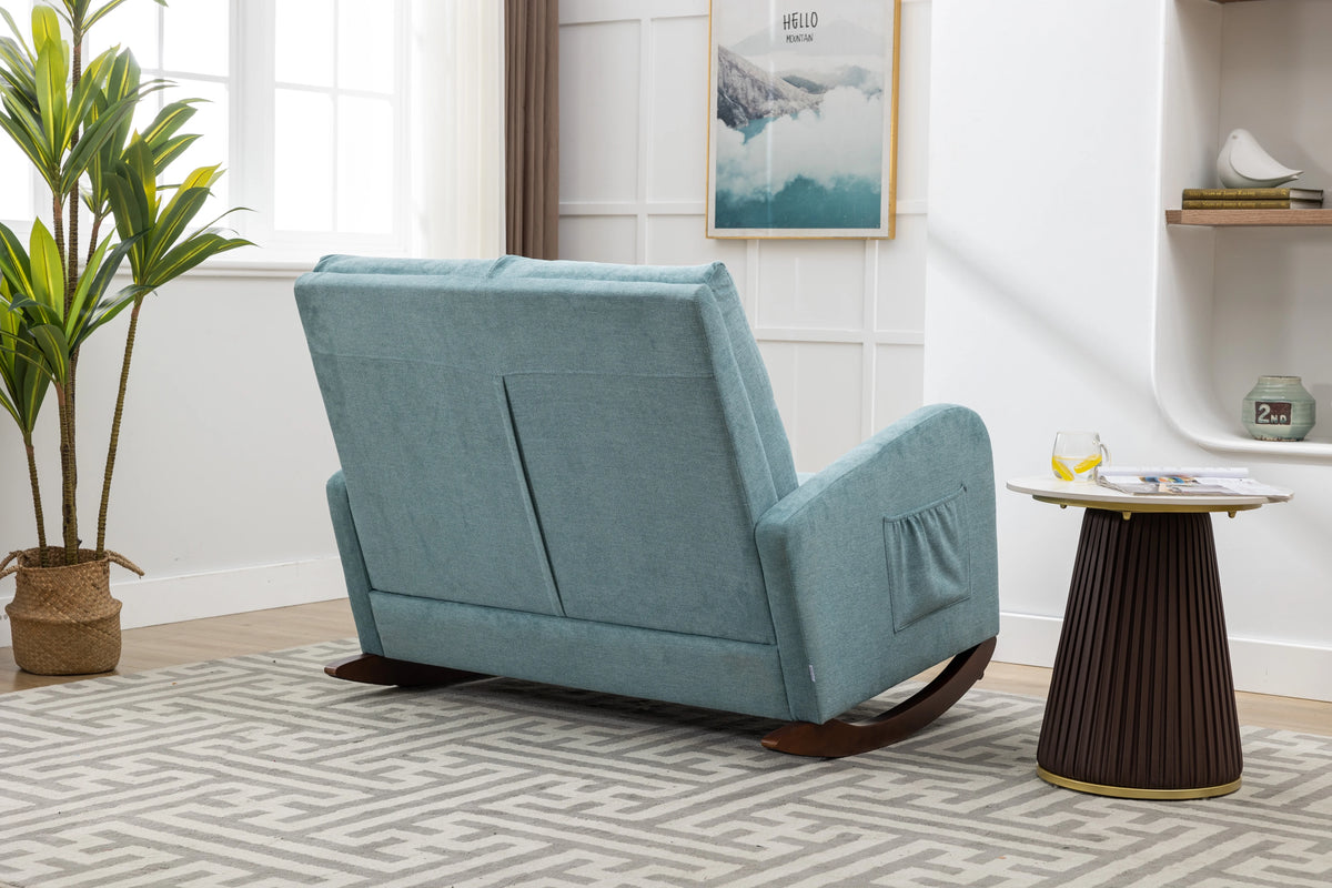 Oversized Upholstered Wingback Rocking Chair L332176