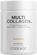 Multi Collagen Peptides Protein Capsules, 5 Collagen Types, Hydrolyzed Bovine Collagen Supplement, 90 Capsules H840930