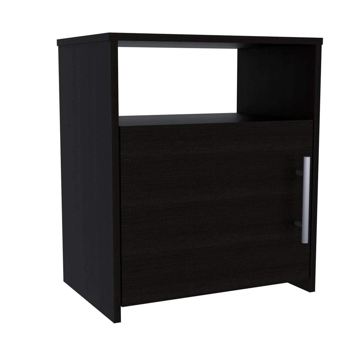 Black 3 Piece Bedroom Set with Shoe Rack and 2 Nightstands Y83856