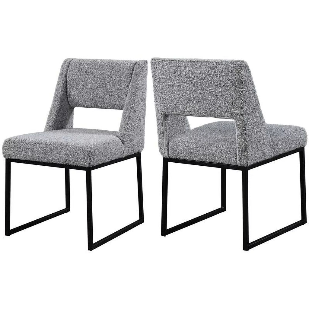 Grey Boucle Fabric Dining Chair Z388825