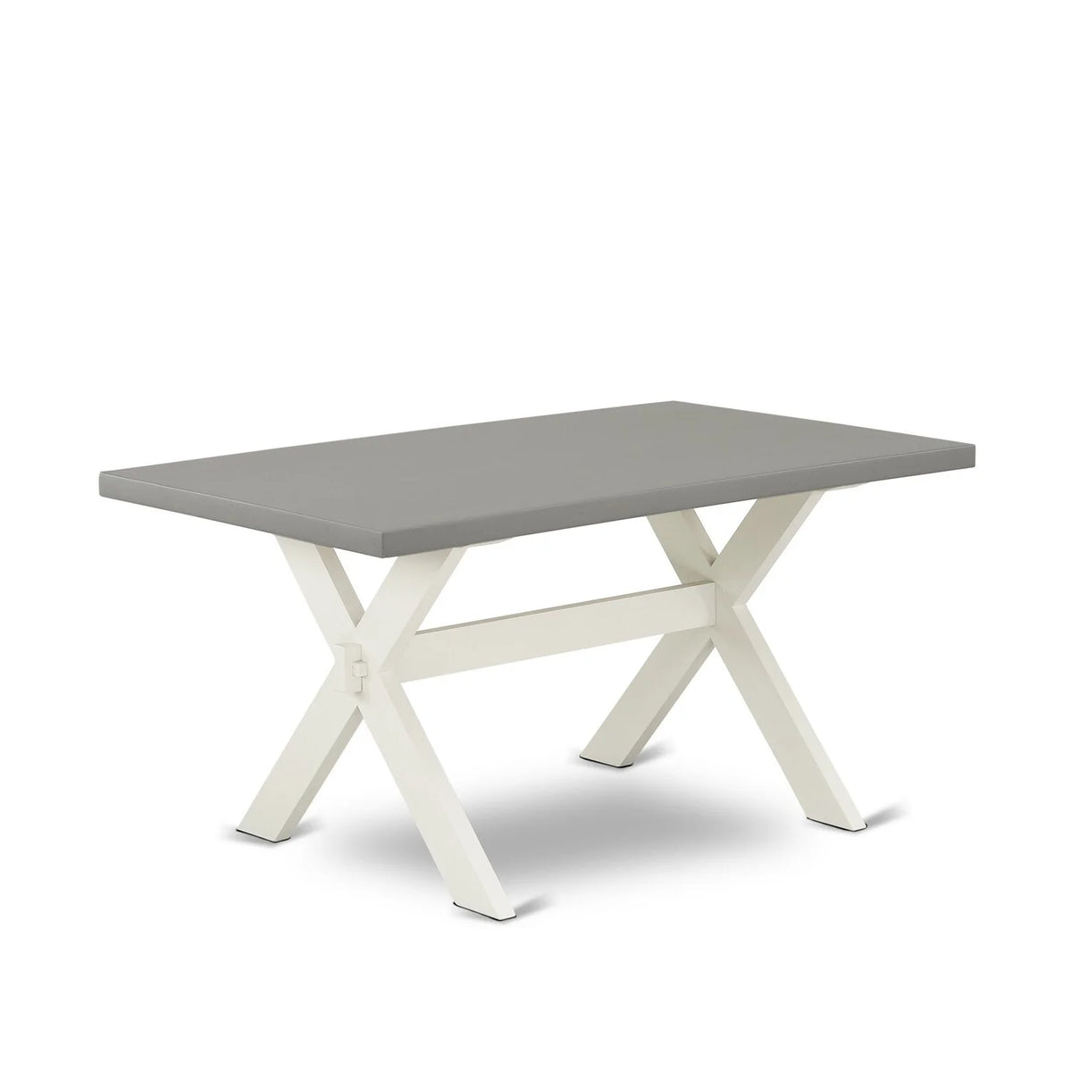 6 Piece Dining Table Set with 4 Grey Linen Fabric Chair and Bench Z117176