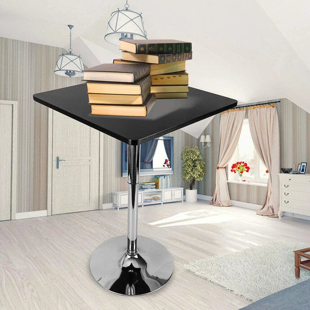 Black 360° Swivel Square Adjustable Bar Table G625