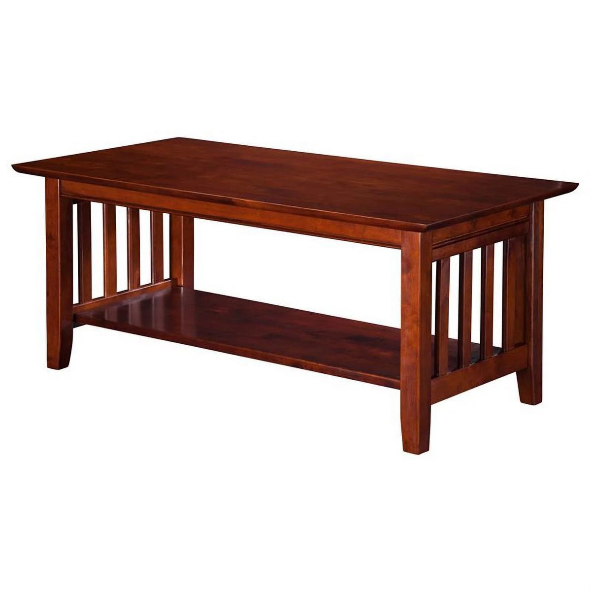 Solid Wood Coffee Table with Sturdy Leg in Walnut T72454