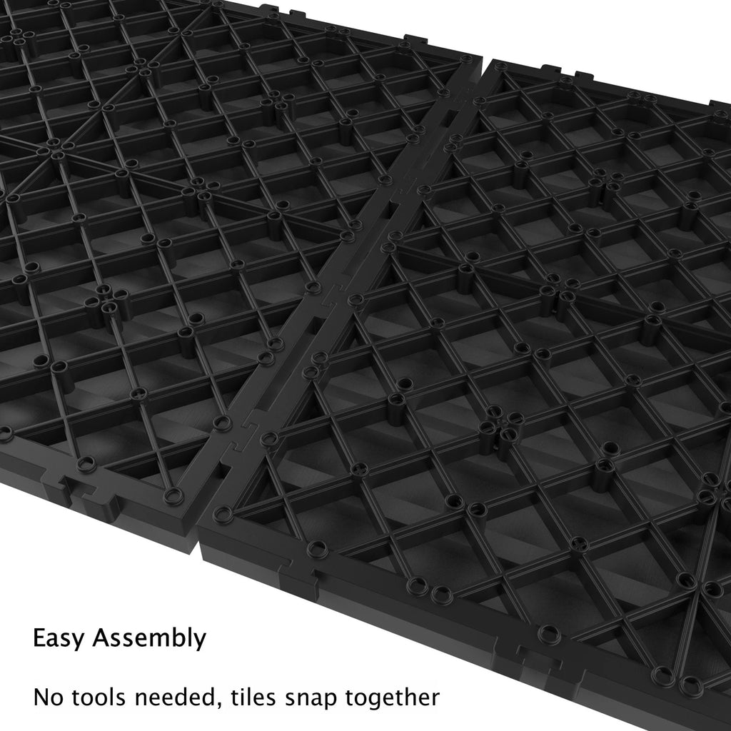 6-Pack Interlocking Weather-Resistant Deck Tiles Dark Gray Square P895547