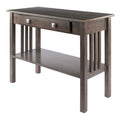 40" Oyster Gray and Silver Contemporary Solid Console Table V4808