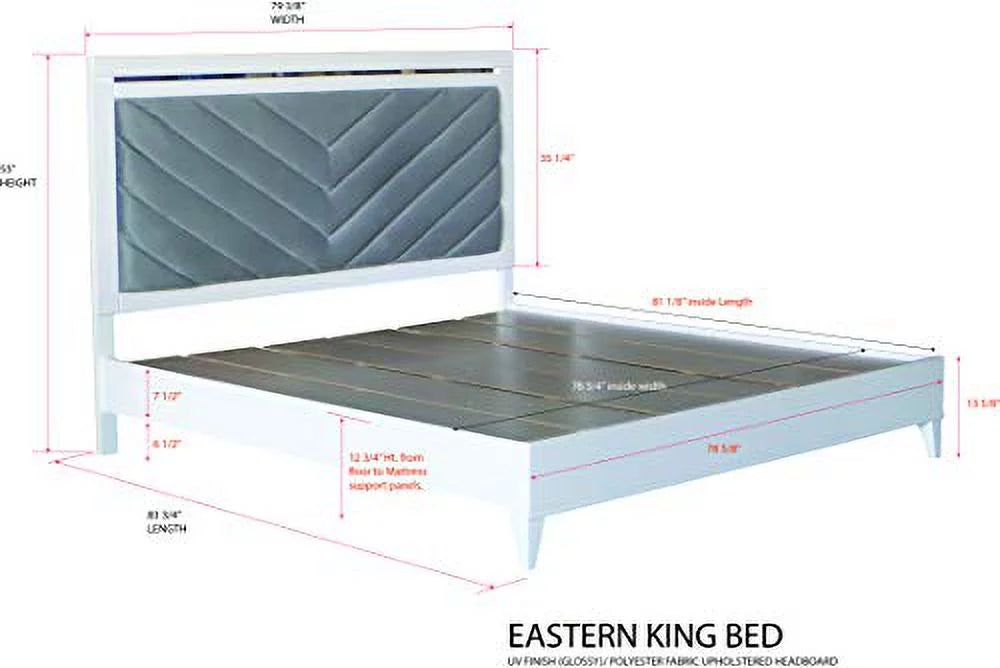 King Size White 6-Piece Bedroom Set Y47914
