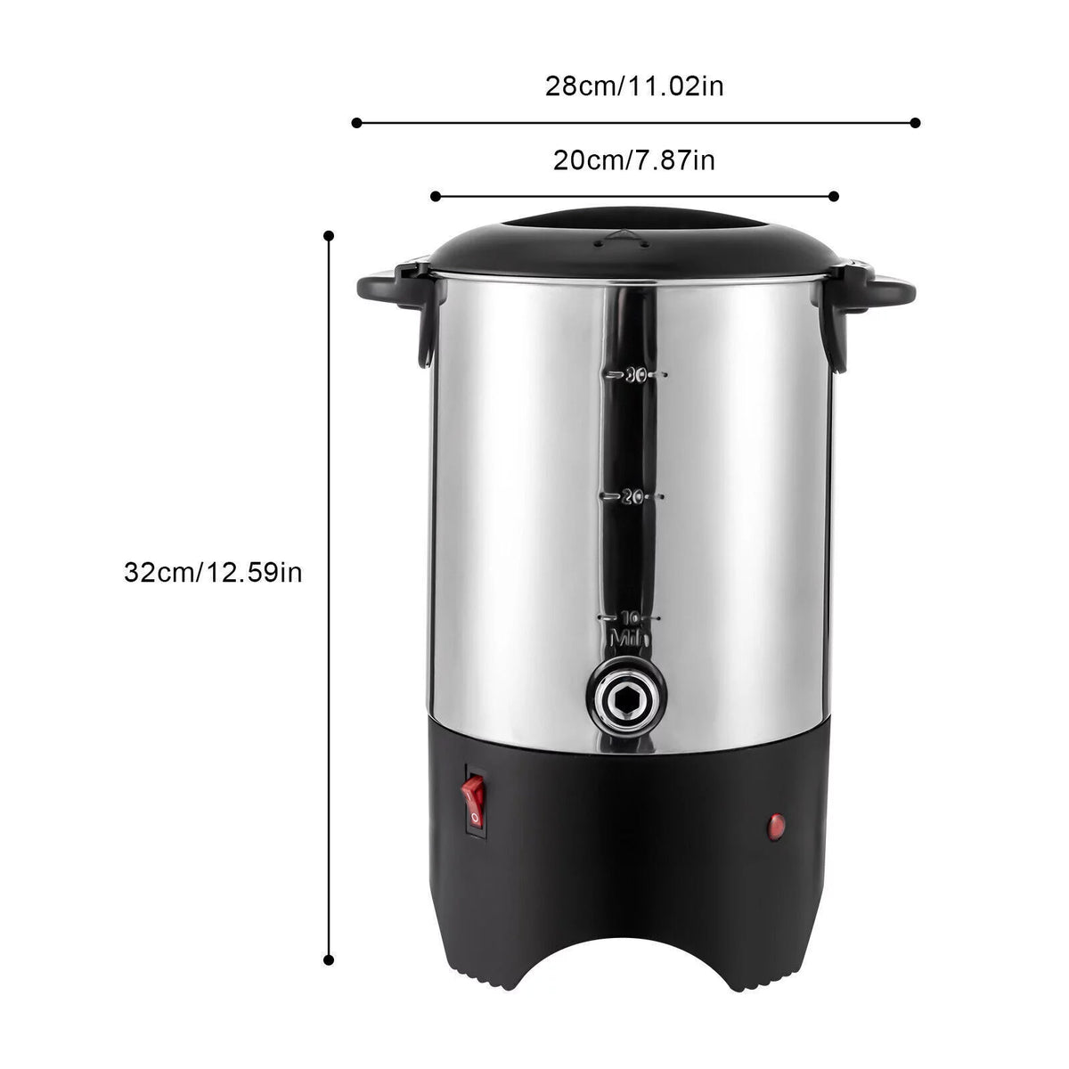 1000W 30 Cup Stainless Steel Electric Coffee Urn V9870