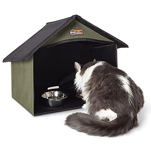 Covered Outdoor Cat Feeding Station J588351