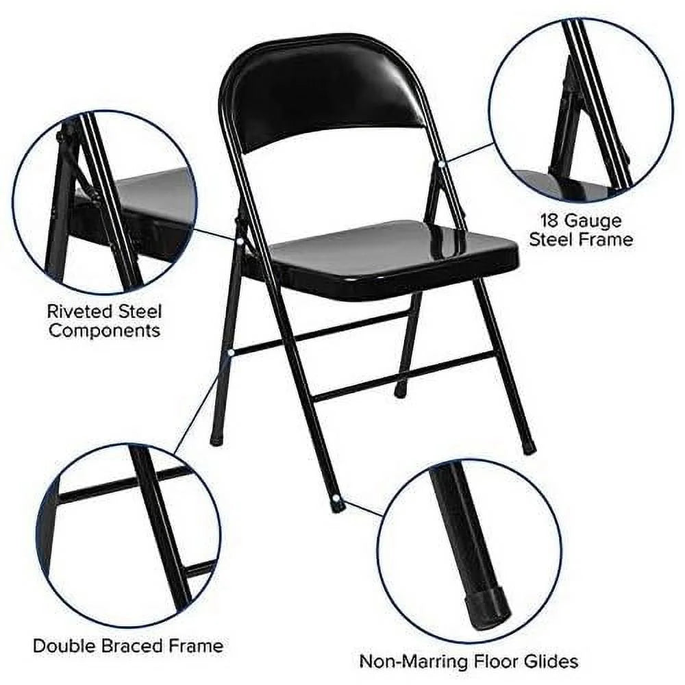 Black Metal Folding Chair F97498