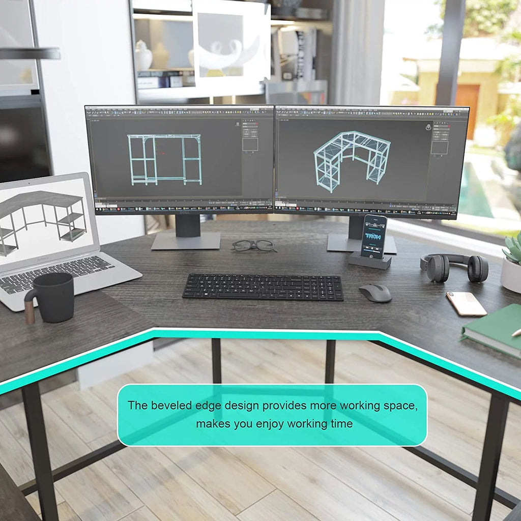 L-Shaped Desk with Shelves Corner Desk A2659