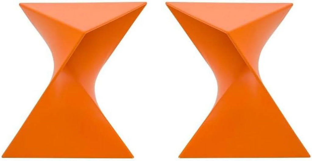 Orange Plastic Triangle End Table Set Of 2 P64828