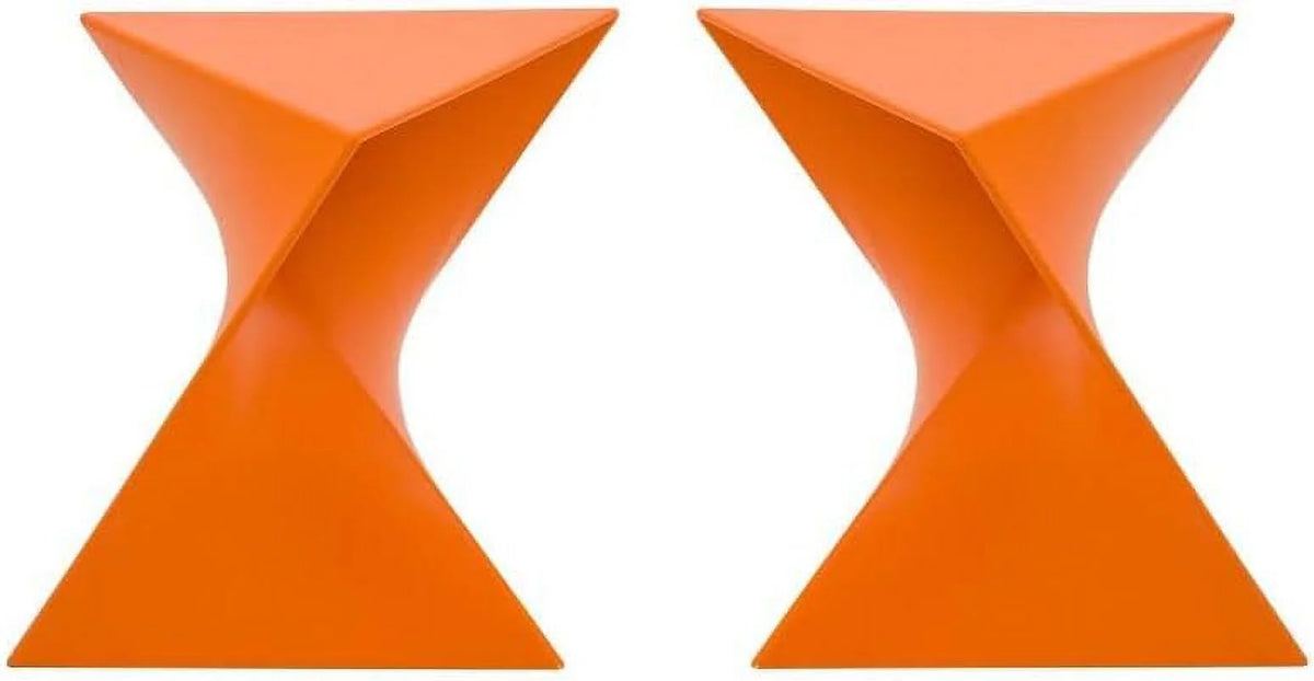 Orange Plastic Triangle End Table Set Of 2 P64828