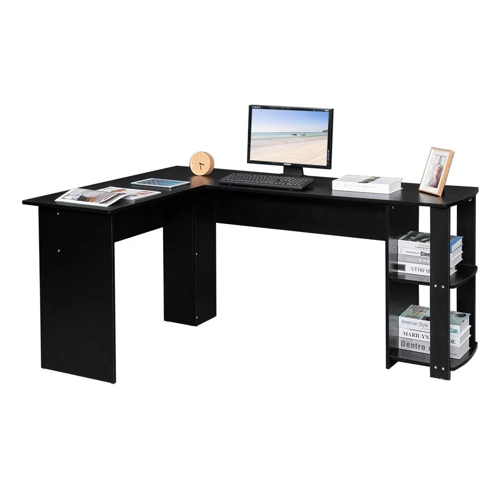 L-Shaped Computer Desk with Bookshelves N6123